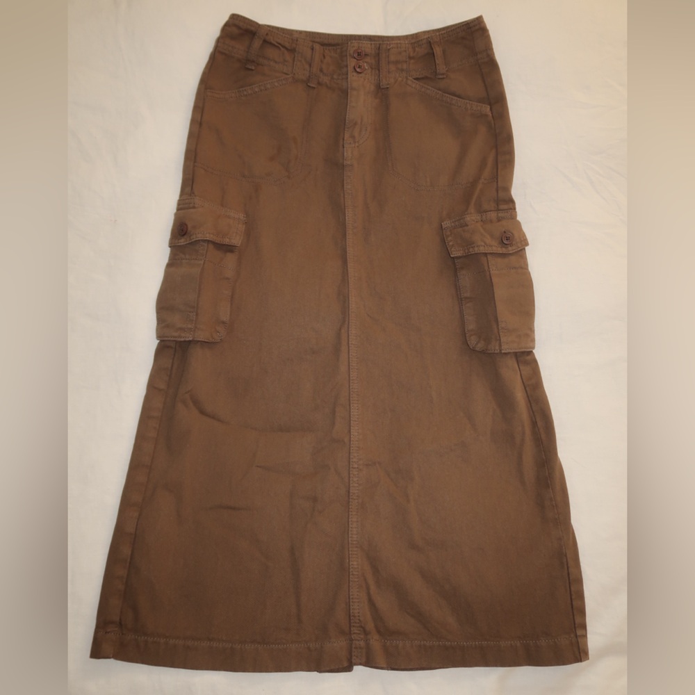 Brandy Melville Green cargo midi skirt